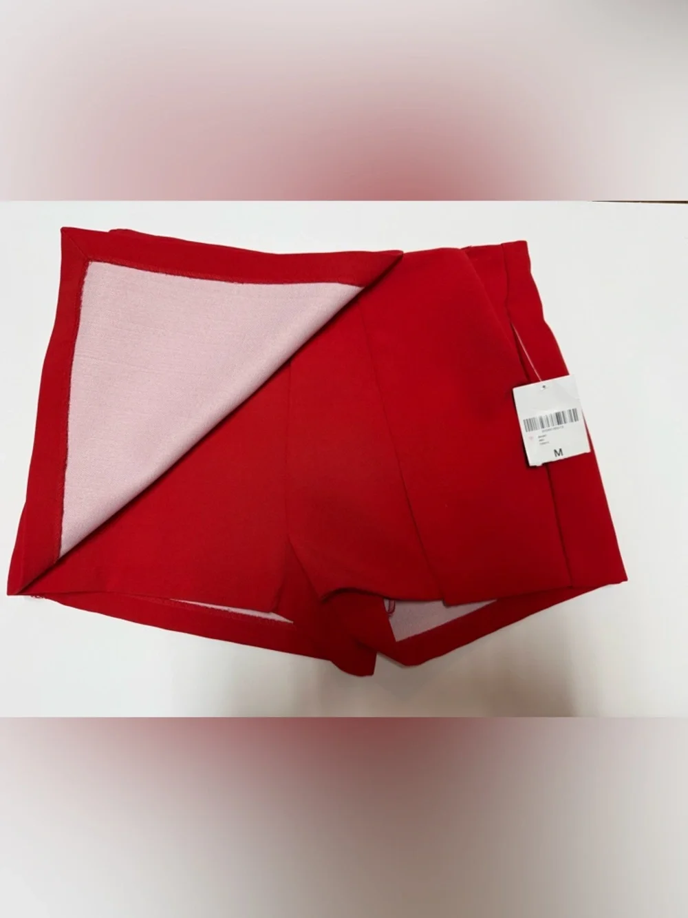Women’s Red High-Waist Wrap Front Skort - Picture 2 of 5